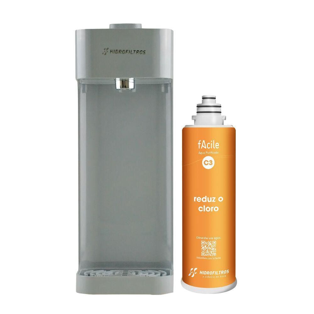 Purificador de Água C3 Hidro Filtros 40L/h Cinza