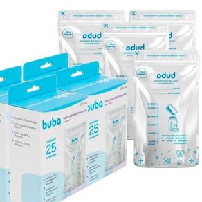 Kit 100 Unidades Saco Para Armazenar Leite Materno 200ml Buba