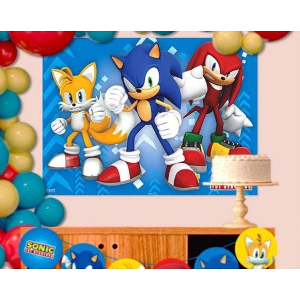 Festa Sonic - Display de Mesa - Faça em Casa 