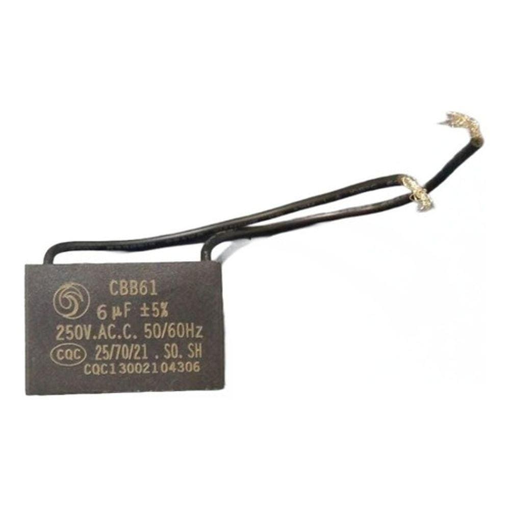 Capacitor Quadrado 2 Fios P/ Ventilador 6uf 250vac 50/60hz