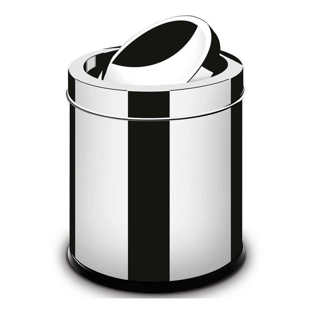 Lixeira Inox Banheiro Cesto Tampa Basculante 5L Escritório