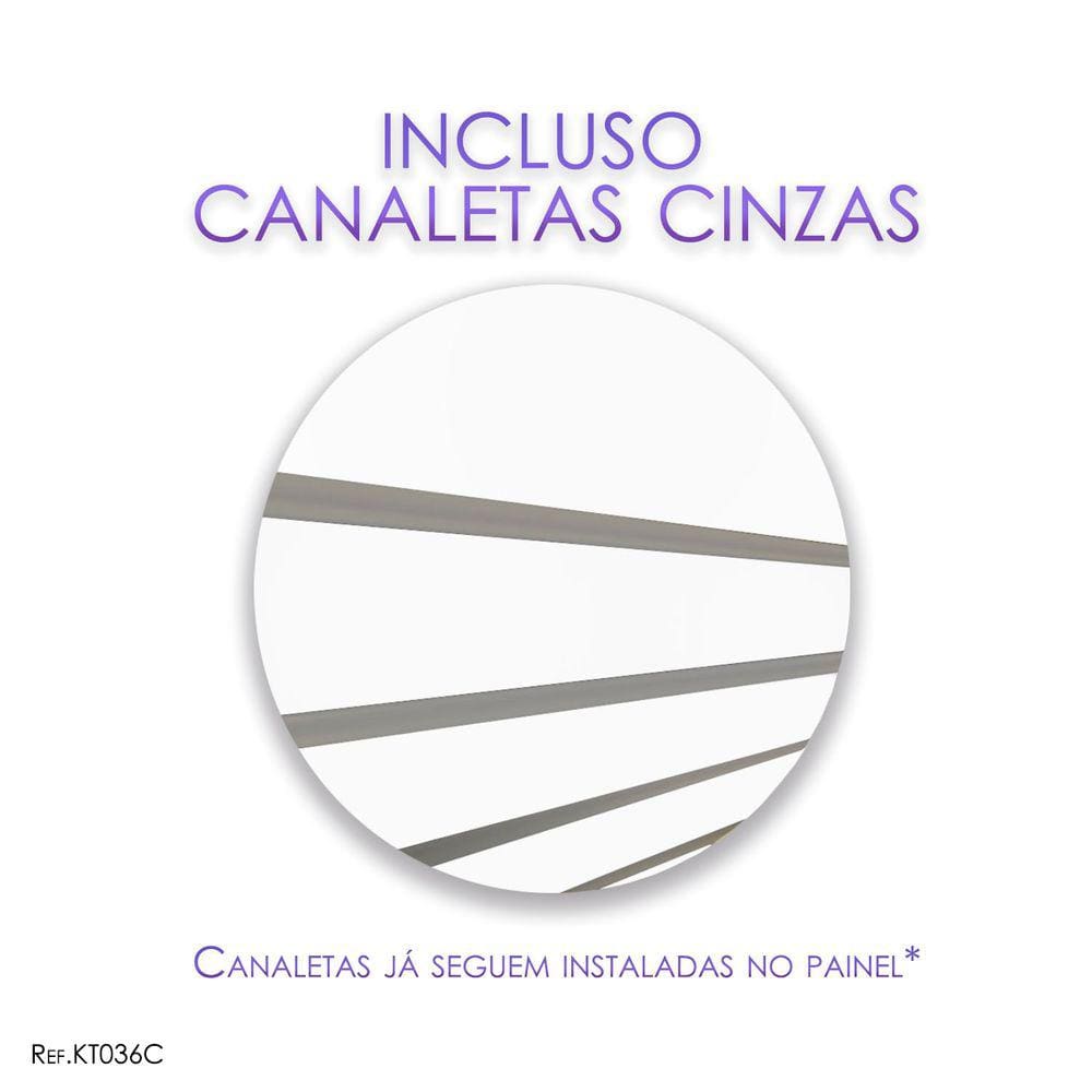 Painel Canaletado - 0,61 X 0,61 + CANALETA CINZAS