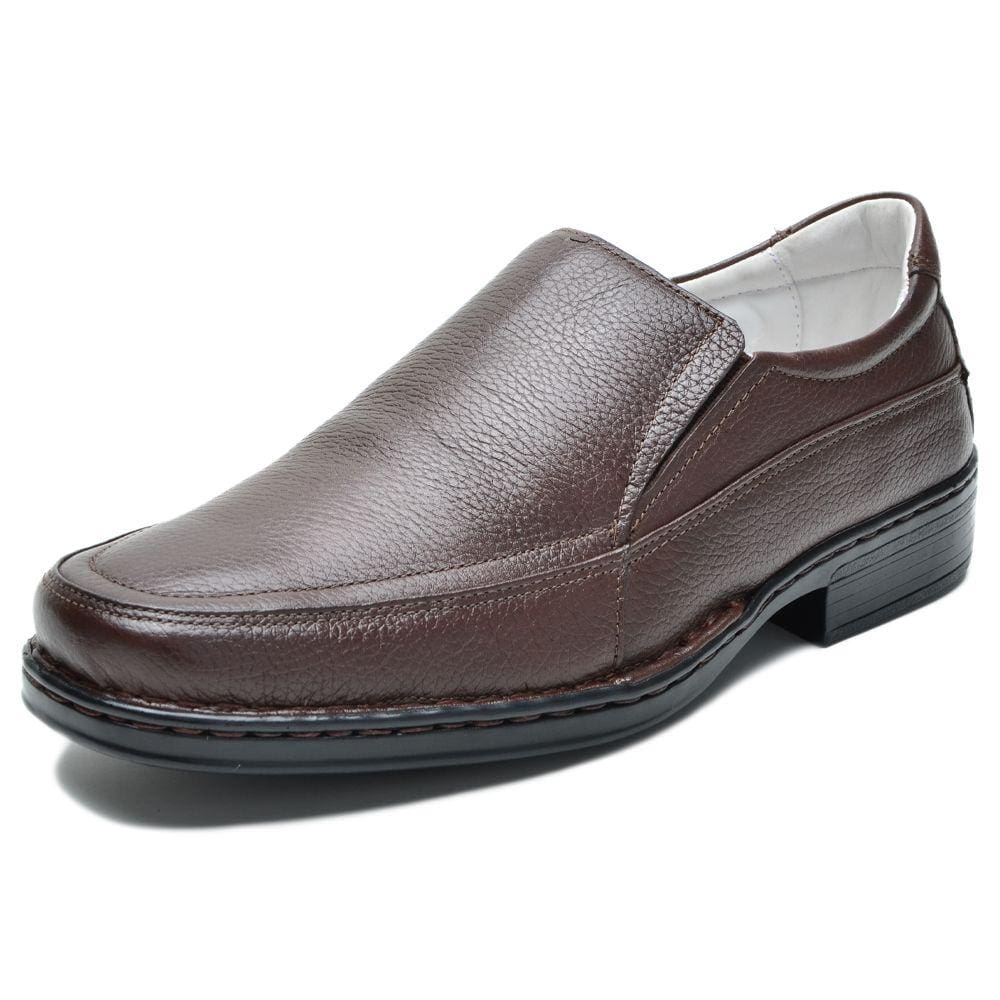 Sapato Social Masculino Couro Solado Borracha Resistente