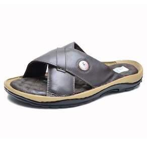 Chinelo Conforto Masculino Couro Palmilha Gel Sola Borracha