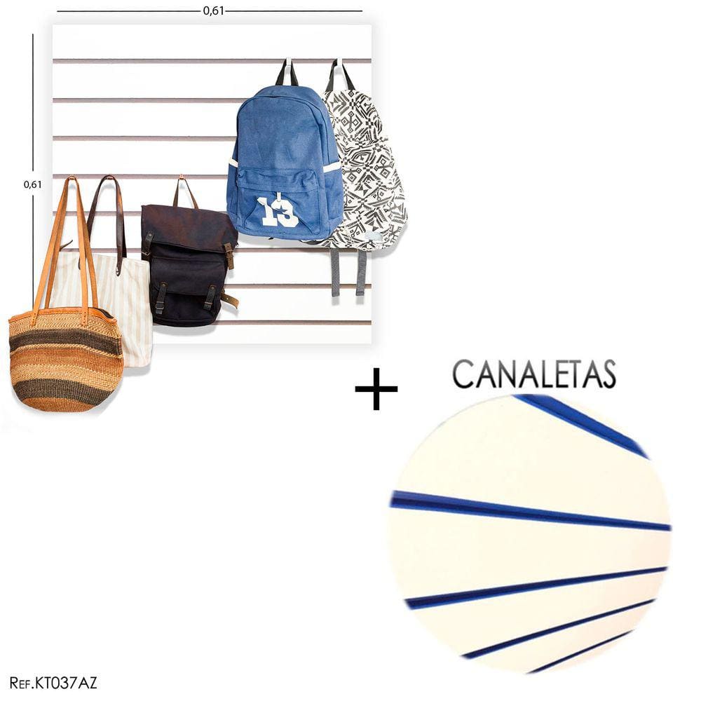 Painel Canaletado - 0,61 X 0,61 + CANALETA AZUL