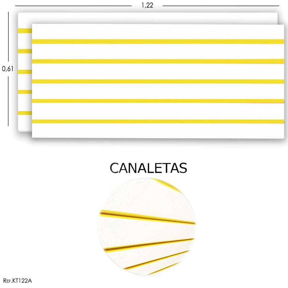 Painel Canaletado Branco 122x61 (2peças) +canaletas AMARELA