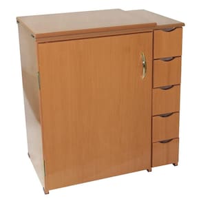 Gabinete Luxo 5 Gavetas P/Maquina De Costura Doméstica Cedro