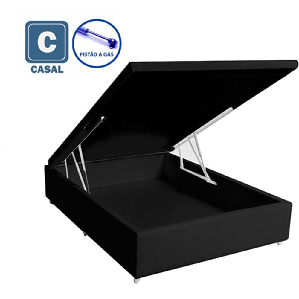 Cama Box Baú Casal com Pistão a gás - 138x188x40