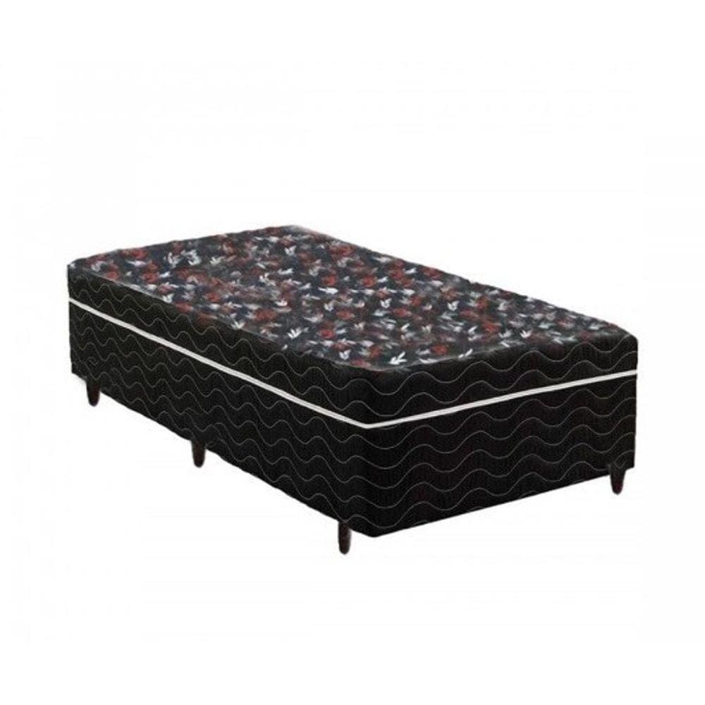 Cama Box solteiro ortopédica conjugada 88x188 Tampo Preto Matelassê