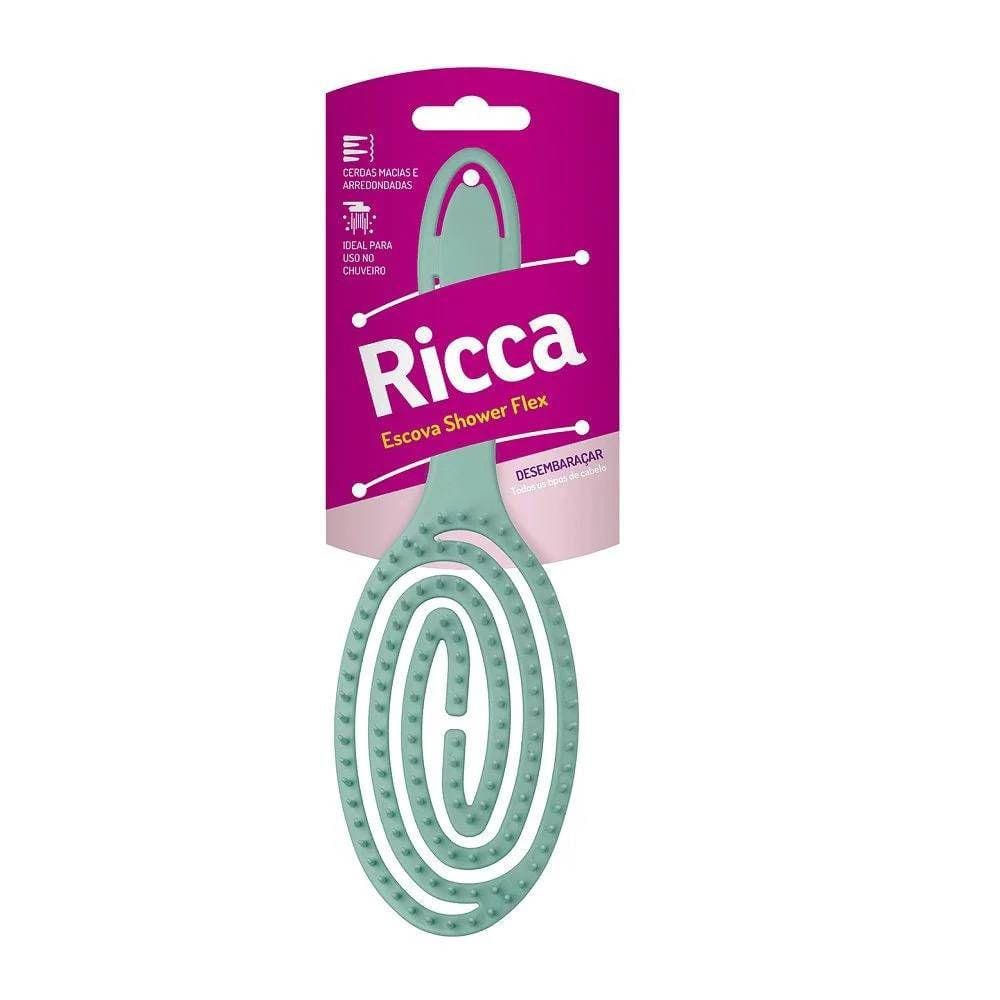 Escova Para Cabelo Ricca Shower Flex Turquesa