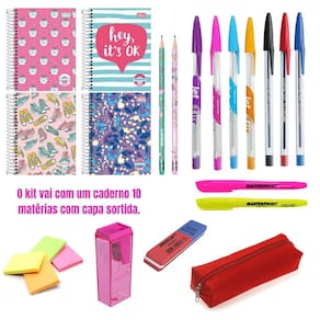 Kit Material Escolar Feminino Universitário
