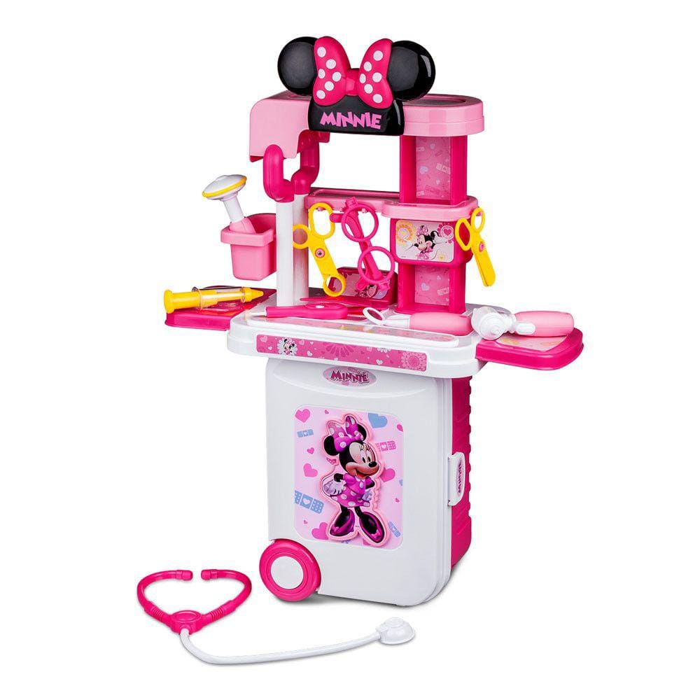 Maleta de Viagem Minnie Médico Playset 3 em 1 Multikids - BR1296