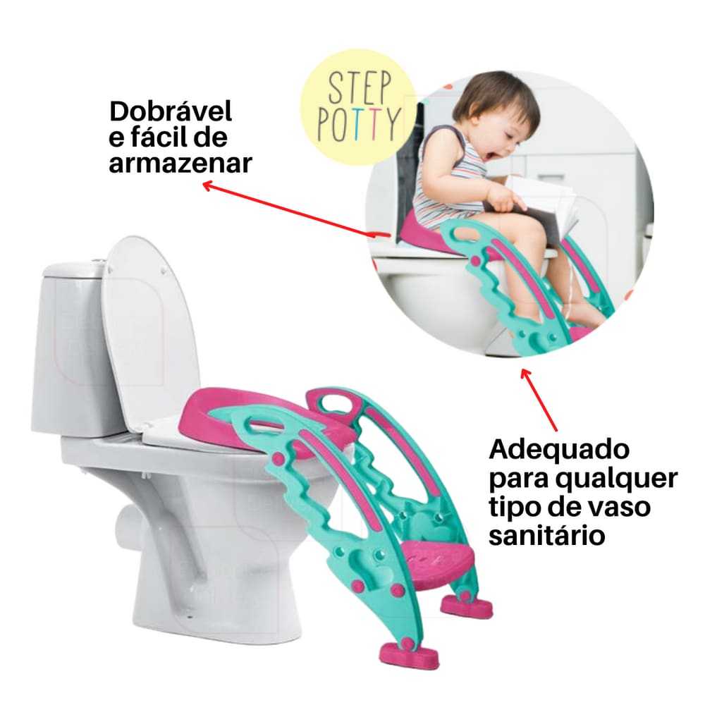 Redutor de Assento Rosa Com Escada Menina Multikids Baby