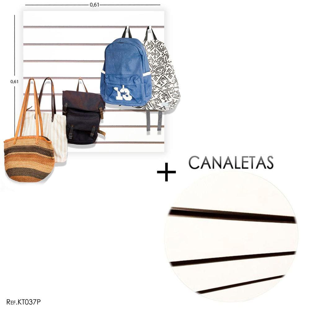 Painel Canaletado - 0,61 X 0,61 + CANALETA PRETA