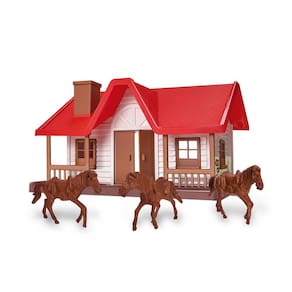 Brinquedo Casinha Rancho Western Fazendinha c/ Cavalos Usual