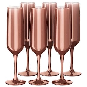 Kit Celebration 6 Taças Espumante 160Ml Rosé Metallic Coza