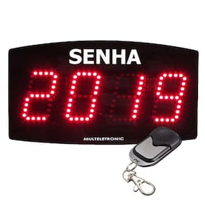 Painel de Senha Atendimento Multeletronic Controle Vermelho