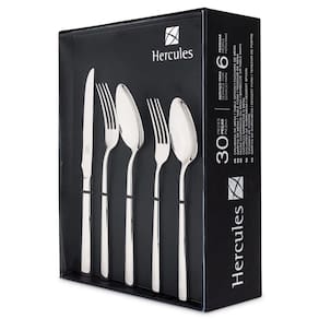 Faqueiro 30 Pçs Aço Inox Estojo De Papelão Hercules Mykonos