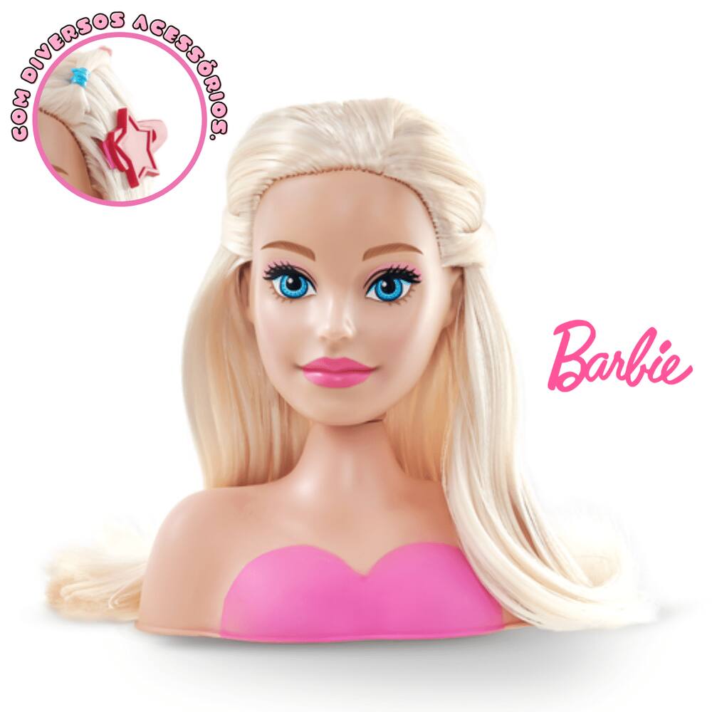 Pupee Barbie Styling Head Faces, Rosa, Busto, 14 peças