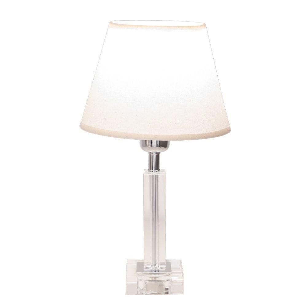 Base para Abajur Kristalo 8cm 8cm 27cm 1xe27 40w Lumiere Cromado/Transparente