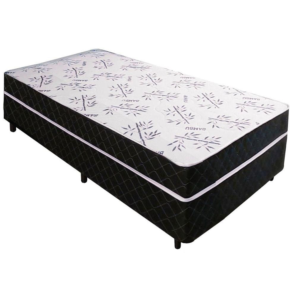 Cama Box Solteiro Conjugada Espuma Ortopédica Selado 88x188 Metalassê Tampo Branco