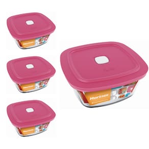 Pote Vidro Quadrado Facilita Marmita 500ML Marinex 3Un