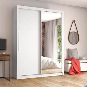 Guarda Roupa Solteiro 2 Portas 1 Porta Espelhada Royale Gelius Móveis