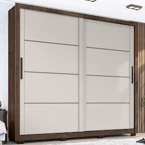 Guarda Roupa Casal 2 Portas 4 Gavetas Premier Zanzini Jacaranda/Off White