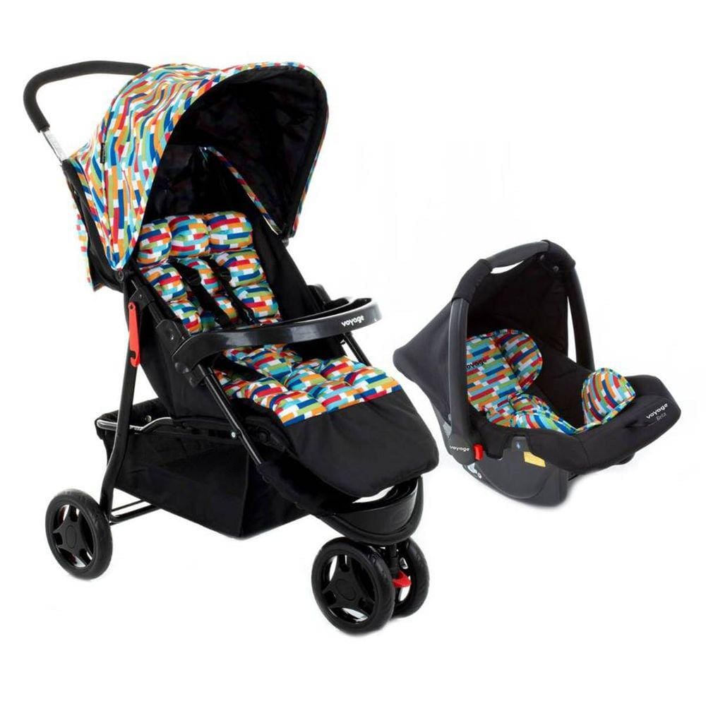 Carrinho Passeio e Bebê Conforto TS Delta Pro Colorê Voyage