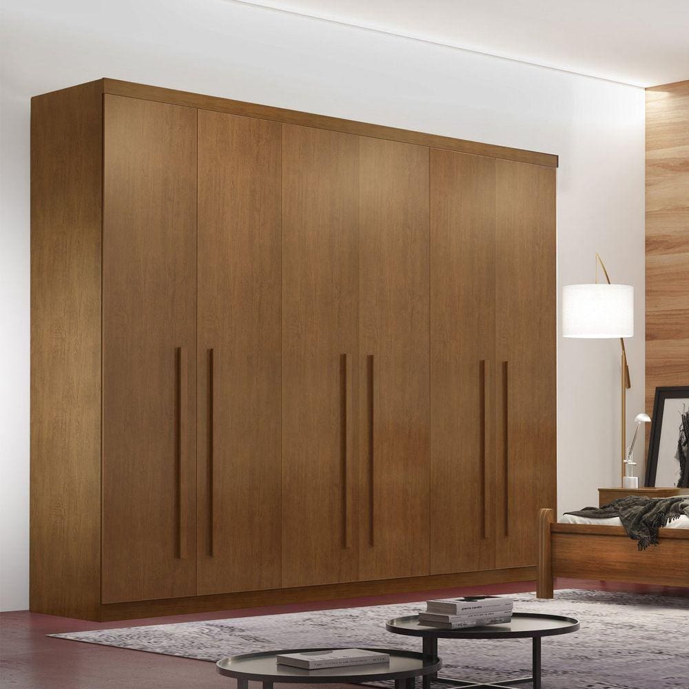 Roupeiro MDF 6 Portas 4 Gavetas Divino Rufato Imbuia