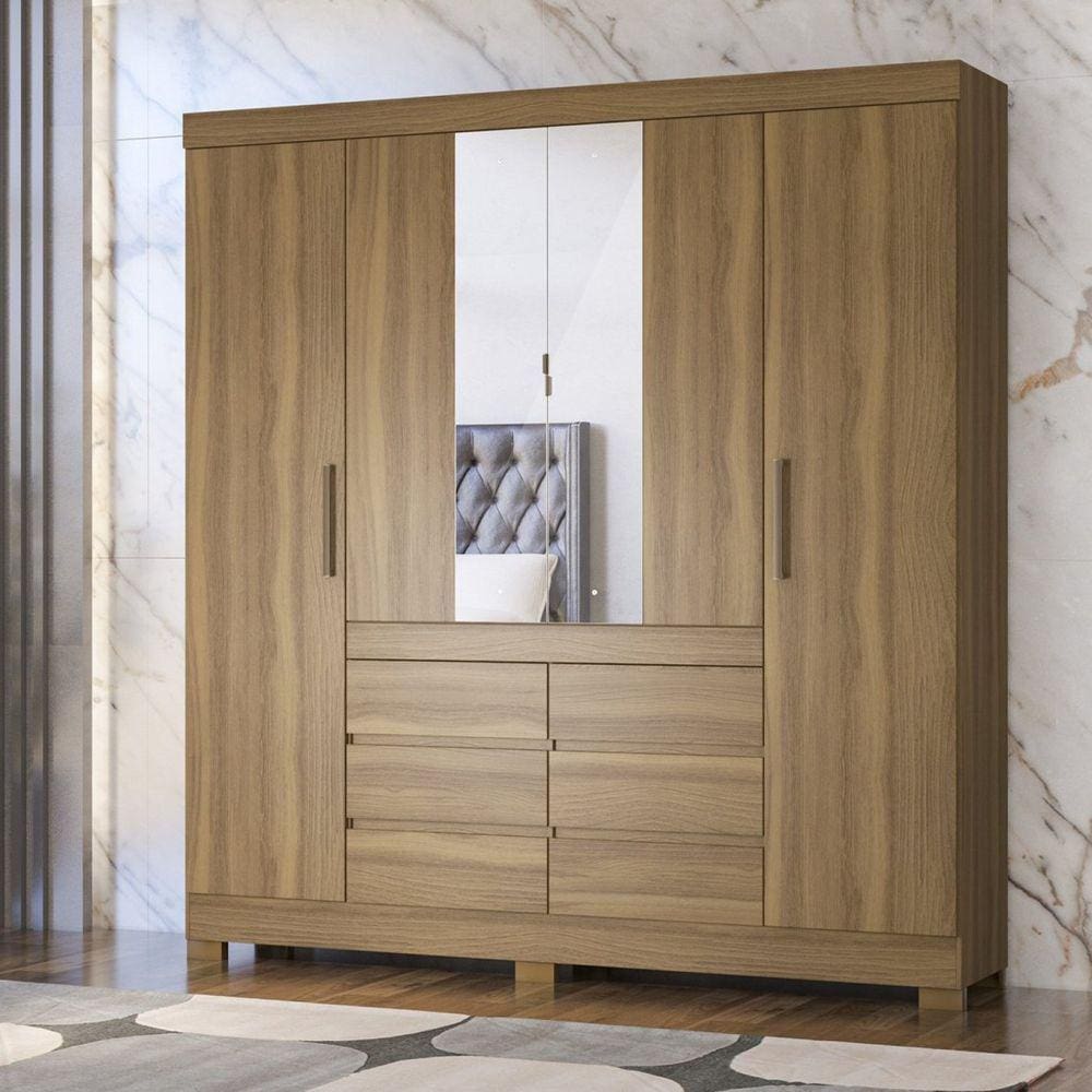 Guarda Roupa Casal 4 Portas Cadis Touch Demóbile Móveis Amendola