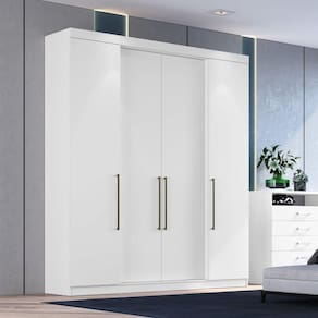 Guarda Roupa Casal 4 Portas Edez Branco