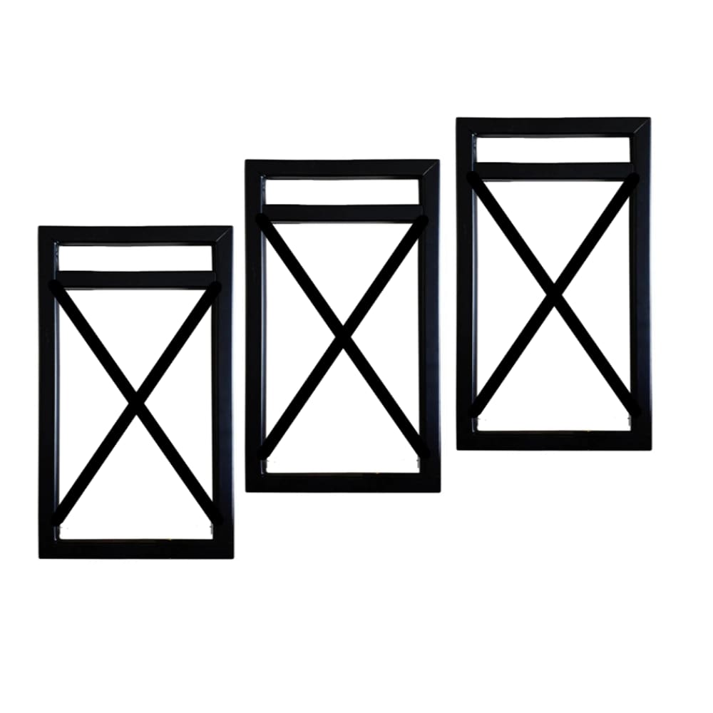 Trio de Suportes para prateleiras X estilo industrial 37x20cm
