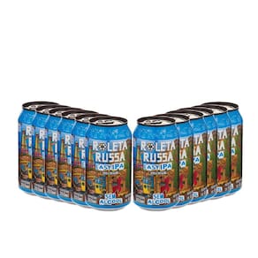 Pack 12 Cervejas Roleta Russa Easy Ipa S/ Glúten e S/ Álcool 350ml