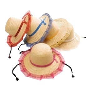 Chapeu Junino Feminino Com Trança Renda Chapéu Festa Junina Arraiá Luxo Infantil Adulto Menina Mulher