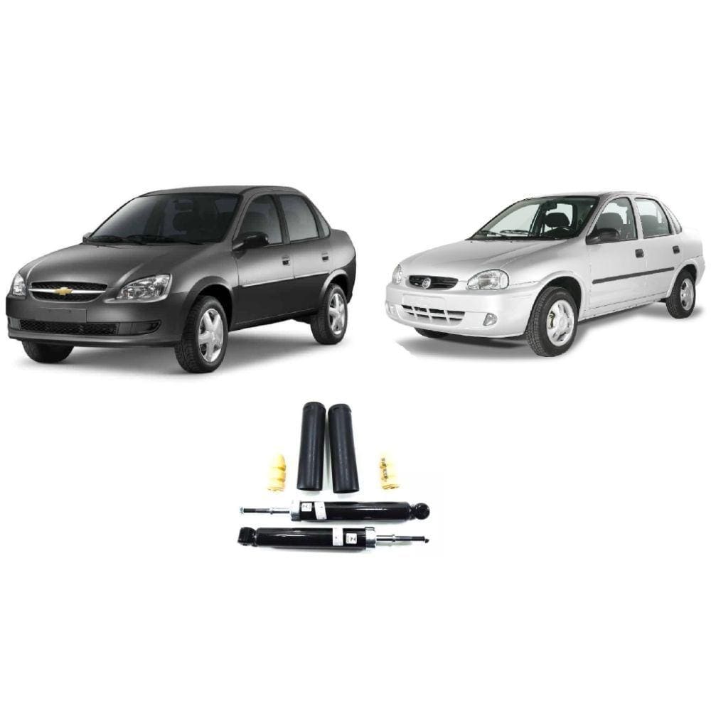 Amortecedor + Kit Batente Corsa Sedan Traseiro 1998 Até 2002 Super 1,0 1,6