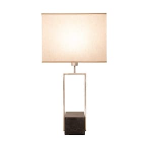 Base para Abajur Quadratto 50x15x13cm 1xE27 40W Lumiere Nickel/Preto