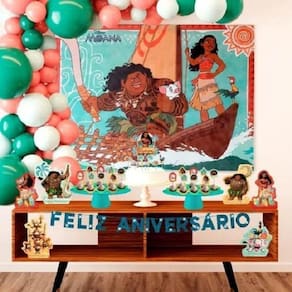 Kit Festa Decoração Moana Festa Fácil Pronta 39 Peças Piffer