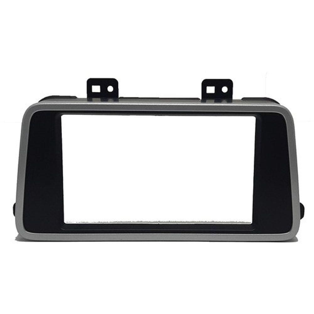 Moldura Painel 2din Nissan Kicks Preto Fosco Friso Prata