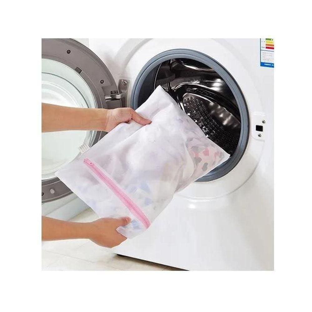 Kit Com 5 Saco Para Lavar Roupas Delicadas Com Ziper 40X50Cm