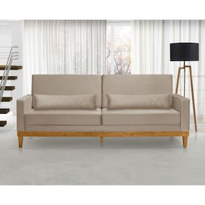 Sofá Living 3 Lugares Julie 180cm Nabas Estofados Bege