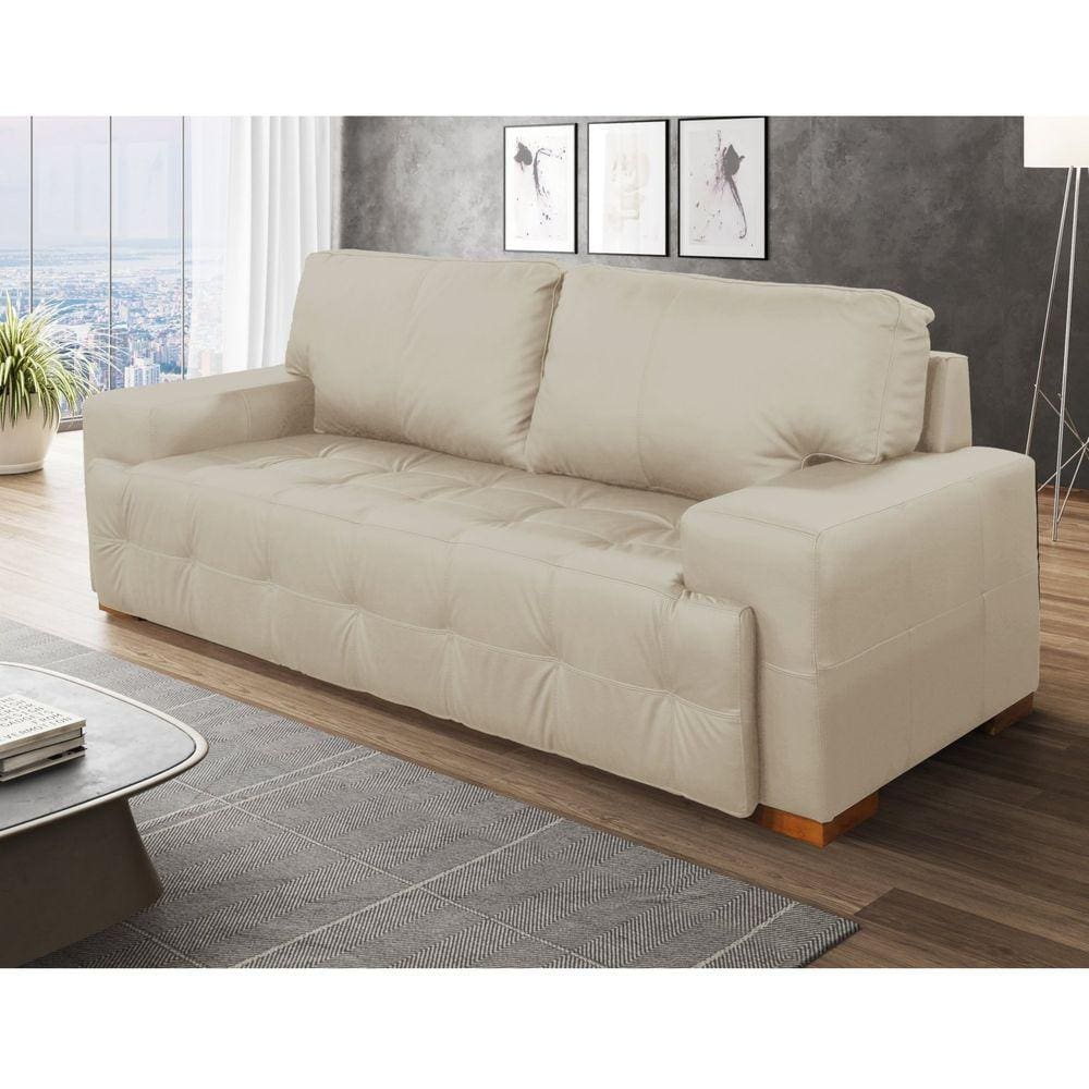 Sofá 4 Lugares 230cm Roma Scala Decor Bege