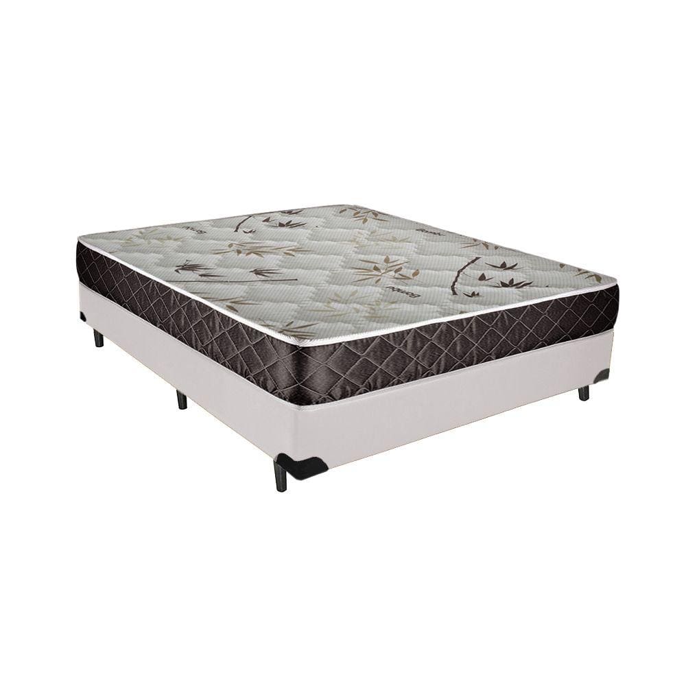 Cama Box Casal Colchão Aylla Espuma D33 Acolchões + Box Sintético 60x138x188