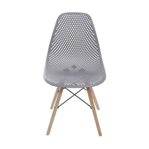 Cadeira Base Madeira Colmeia OR Design Cinza