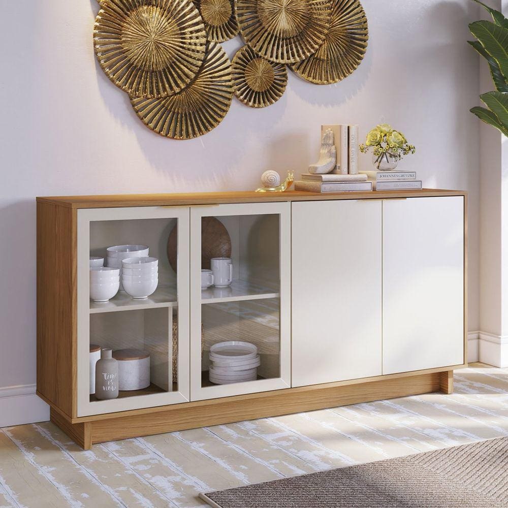 Buffet 4 Portas 160cm Vitória Colibri Freijó/Off White