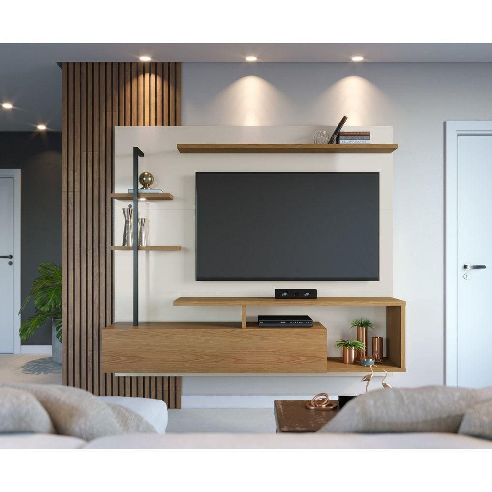 Painel para TV até 58 Polegadas Maragogi Colibri Off White/Freijó