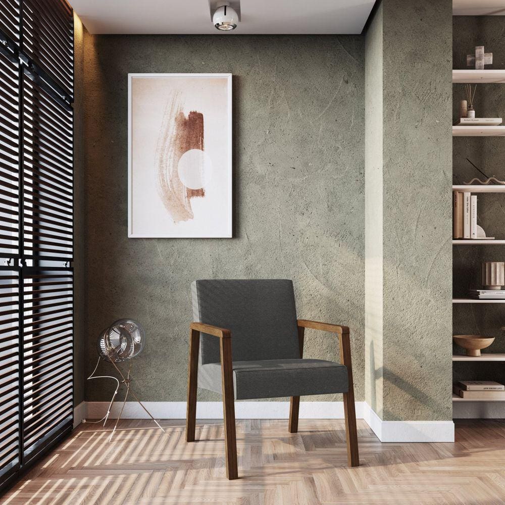 Poltrona Slim Volttoni Cinza/Marrom