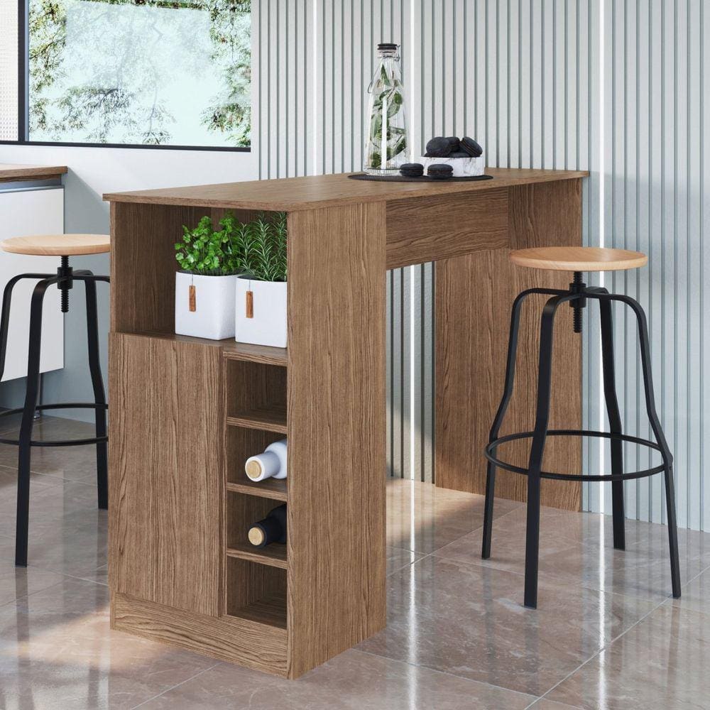 Bancada para Cozinha 1 Porta 5 Nichos Romana Genialflex Ébano