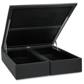 Base Baú Corino Casal 138x188x39cm Ortobom Cinza