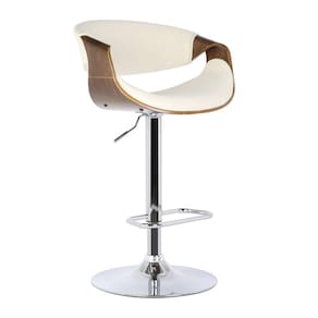 Banqueta Base Madeira Nicole Rivatti Madeira/Creme